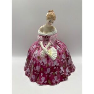 Royal Doulton Victoria HN 2471 Figurine Peggy Davies Pink Floral Dress 1972
